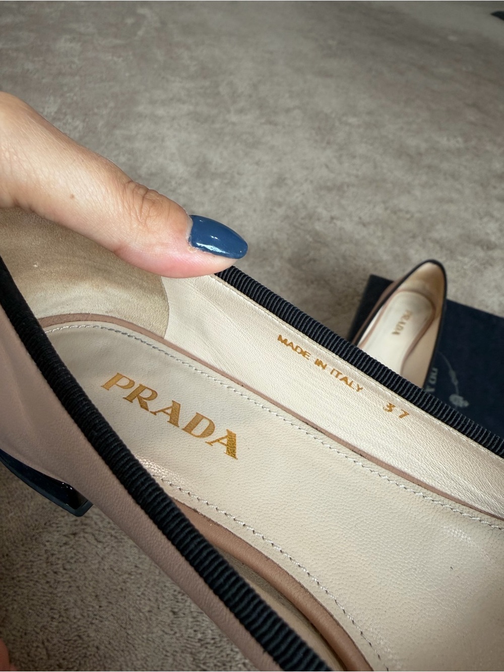 Prada Women's Two-Tone Ballet Flats - Black & Nude - Picture 3 of 8